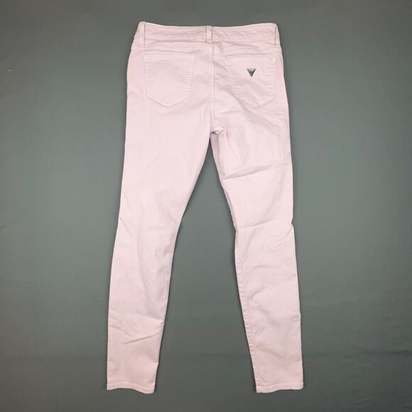 Guess Pale Pink Skinny Jeans | Sz 3/4 | Mid Rise Distressed | 30x10x29 - Picture 2 of 9